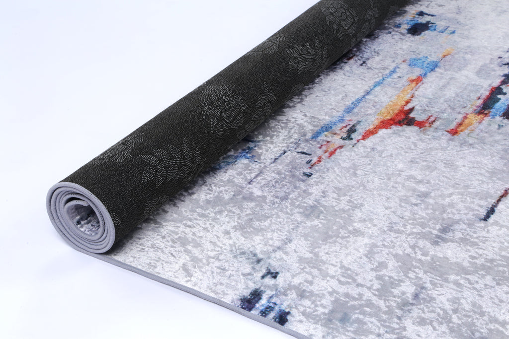 Angelic Painting Grey Multi Non-Slip Rug - ANGE08 – view 5