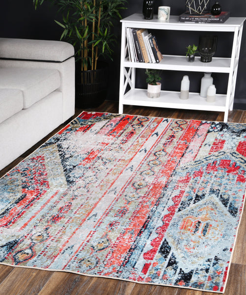 Angelic Boho Multi Non-Slip Rug - ANGE10 styled with furniture