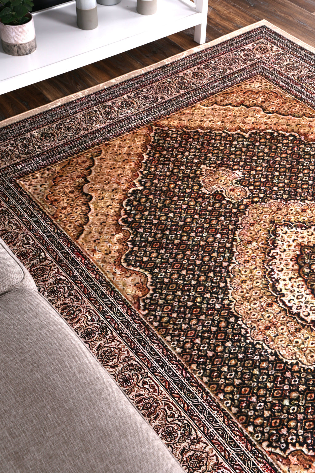 Angelic Medallion Gold Non-Slip Rug - ANGE11 – view 6