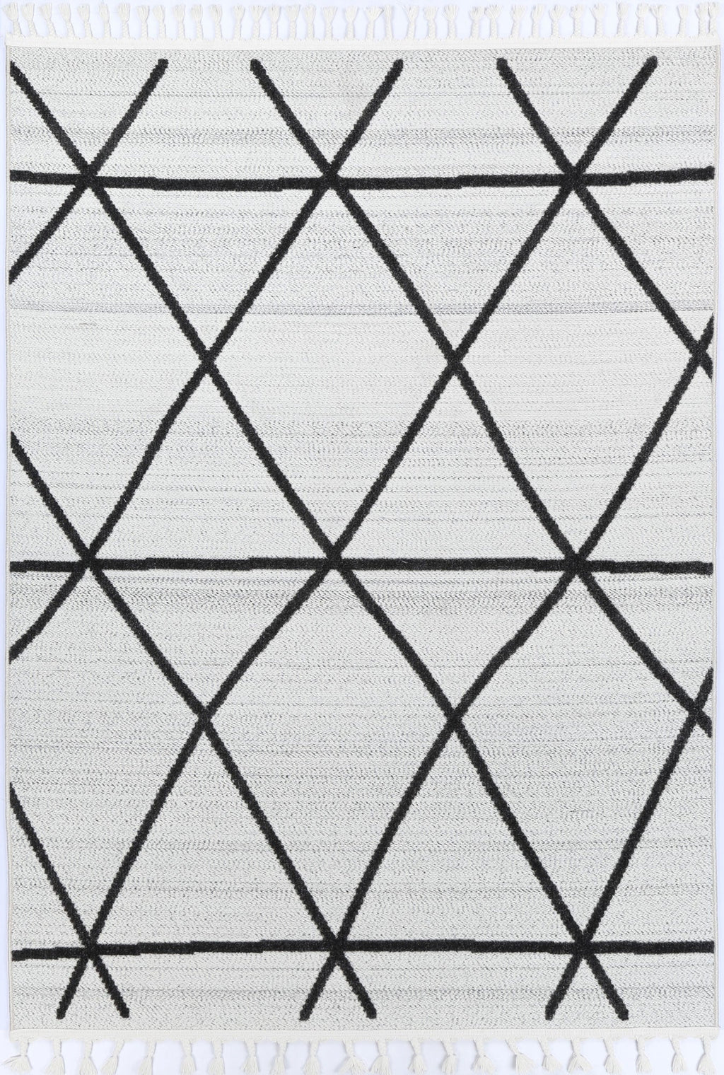 Ares Trojan Geometric Ivory and Anthracite Rug – view 2