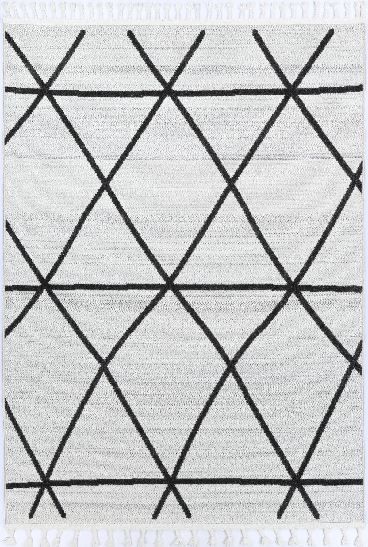 Ares Trojan Geometric Ivory and Anthracite Rug – view 2