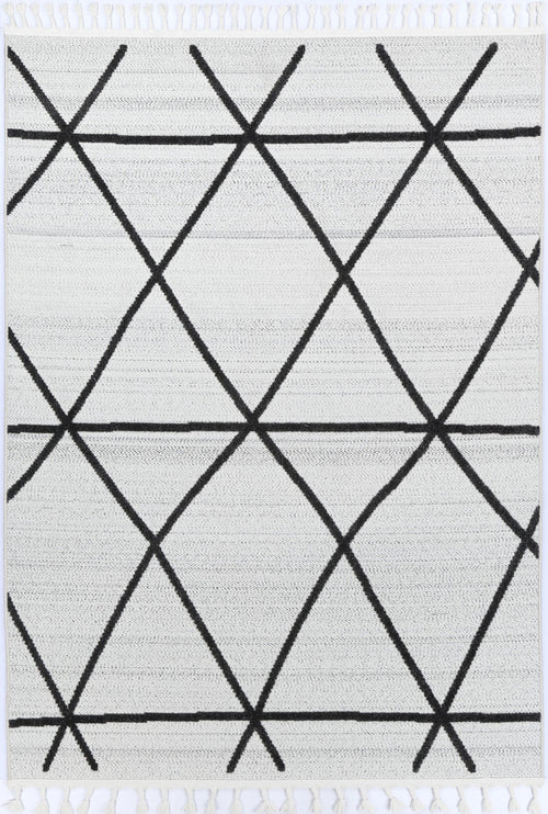 Ares Trojan Geometric Ivory and Anthracite Rug – view 2