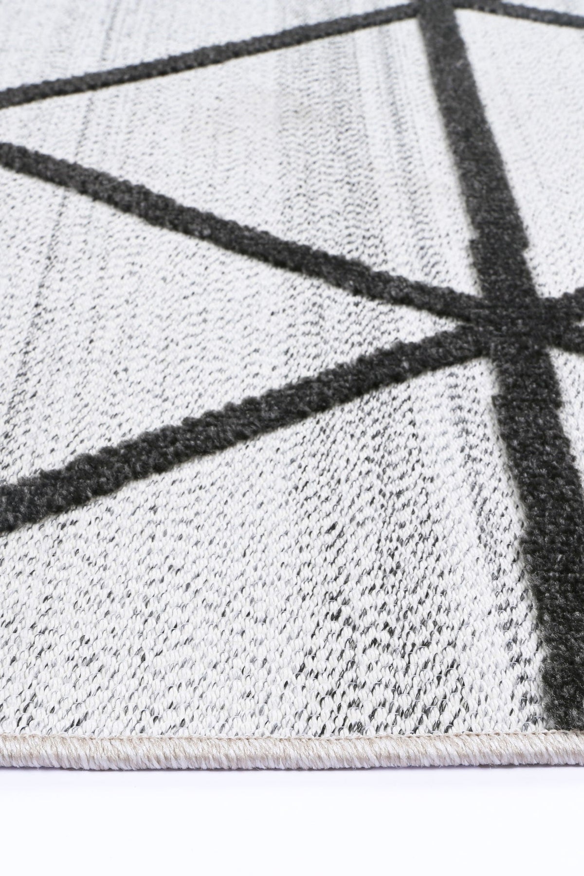 Ares Trojan Geometric Ivory and Anthracite Rug – view 3