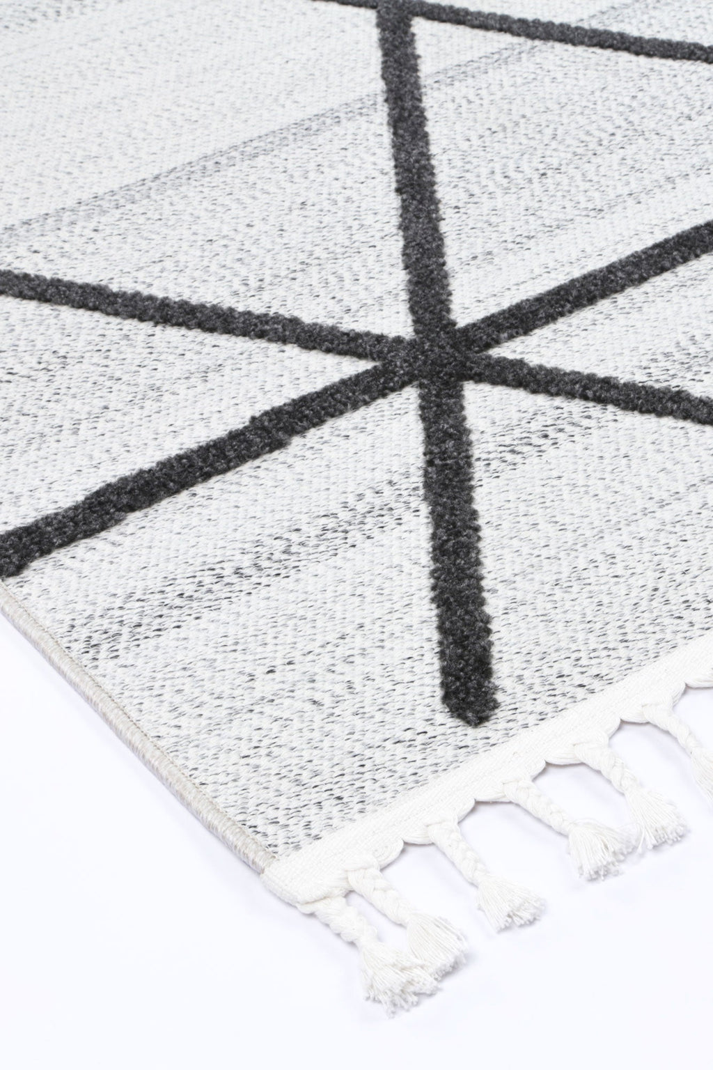 Ares Trojan Geometric Ivory and Anthracite Rug – view 5
