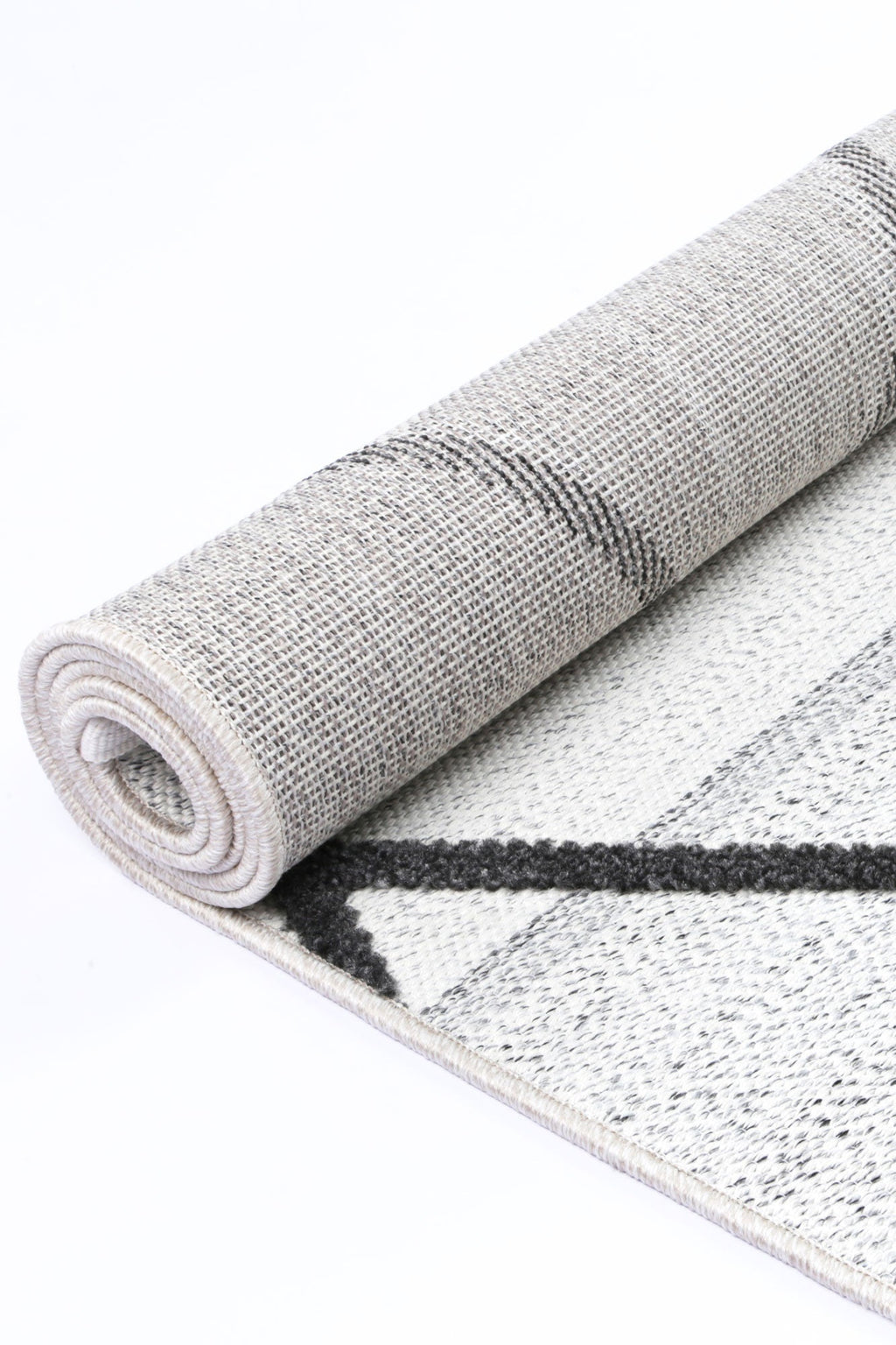 Ares Trojan Geometric Ivory and Anthracite Rug – view 4