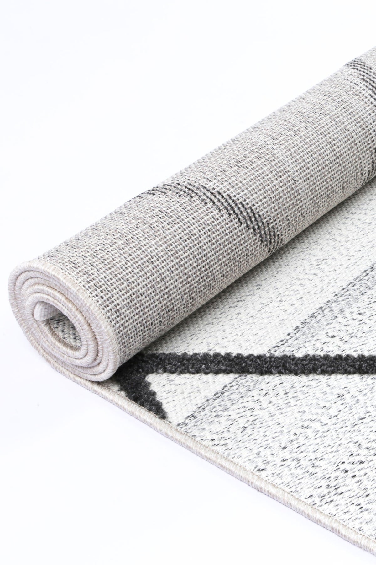 Ares Trojan Geometric Ivory and Anthracite Rug – view 4