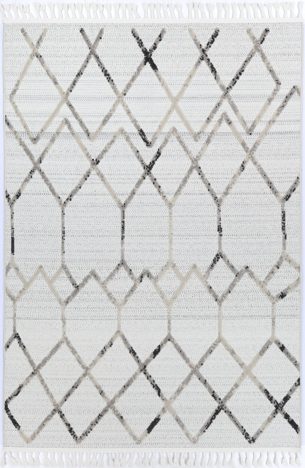 Ares Dorian Geometric Cream and Taupe Rug – view 2