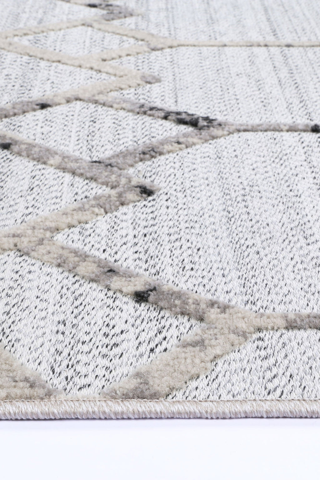 Ares Dorian Geometric Cream and Taupe Rug – view 3