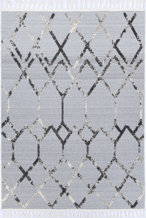 Ares Meliac Geometric Grey and Taupe Rug – view 2