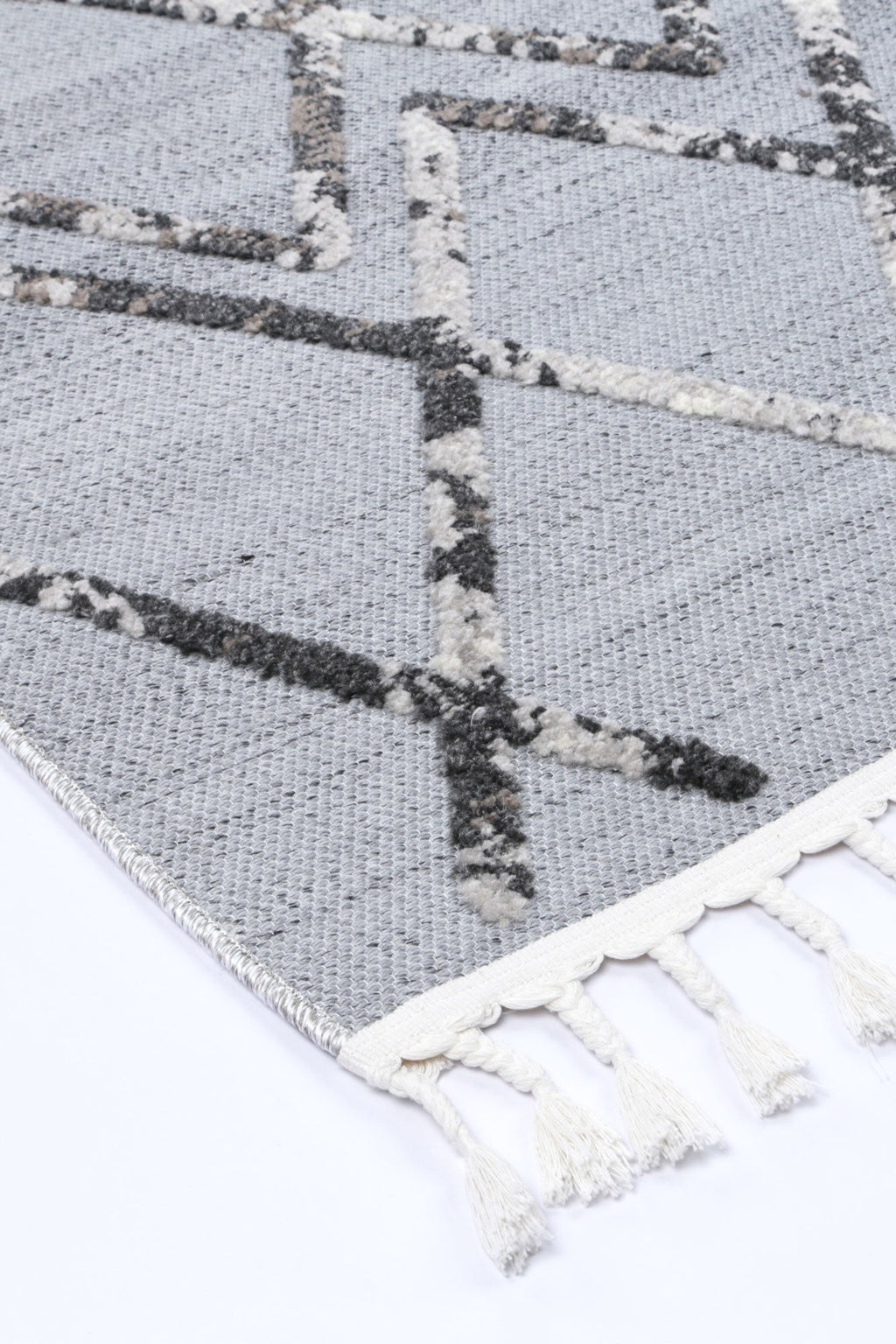Ares Meliac Geometric Grey and Taupe Rug – view 5