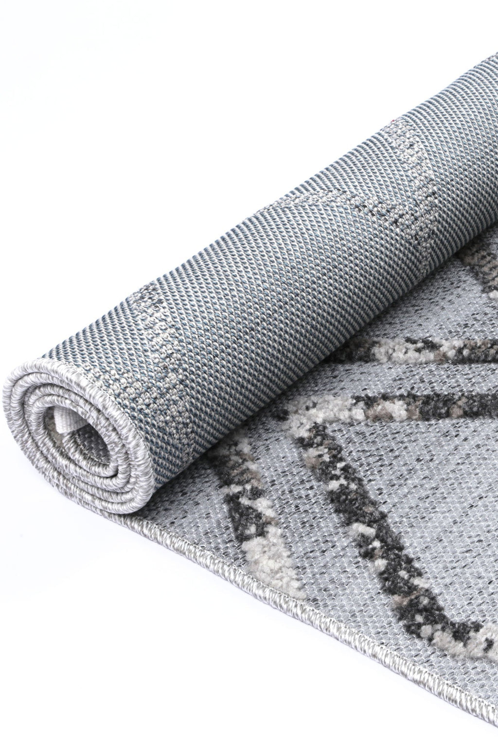 Ares Meliac Geometric Grey and Taupe Rug – view 4