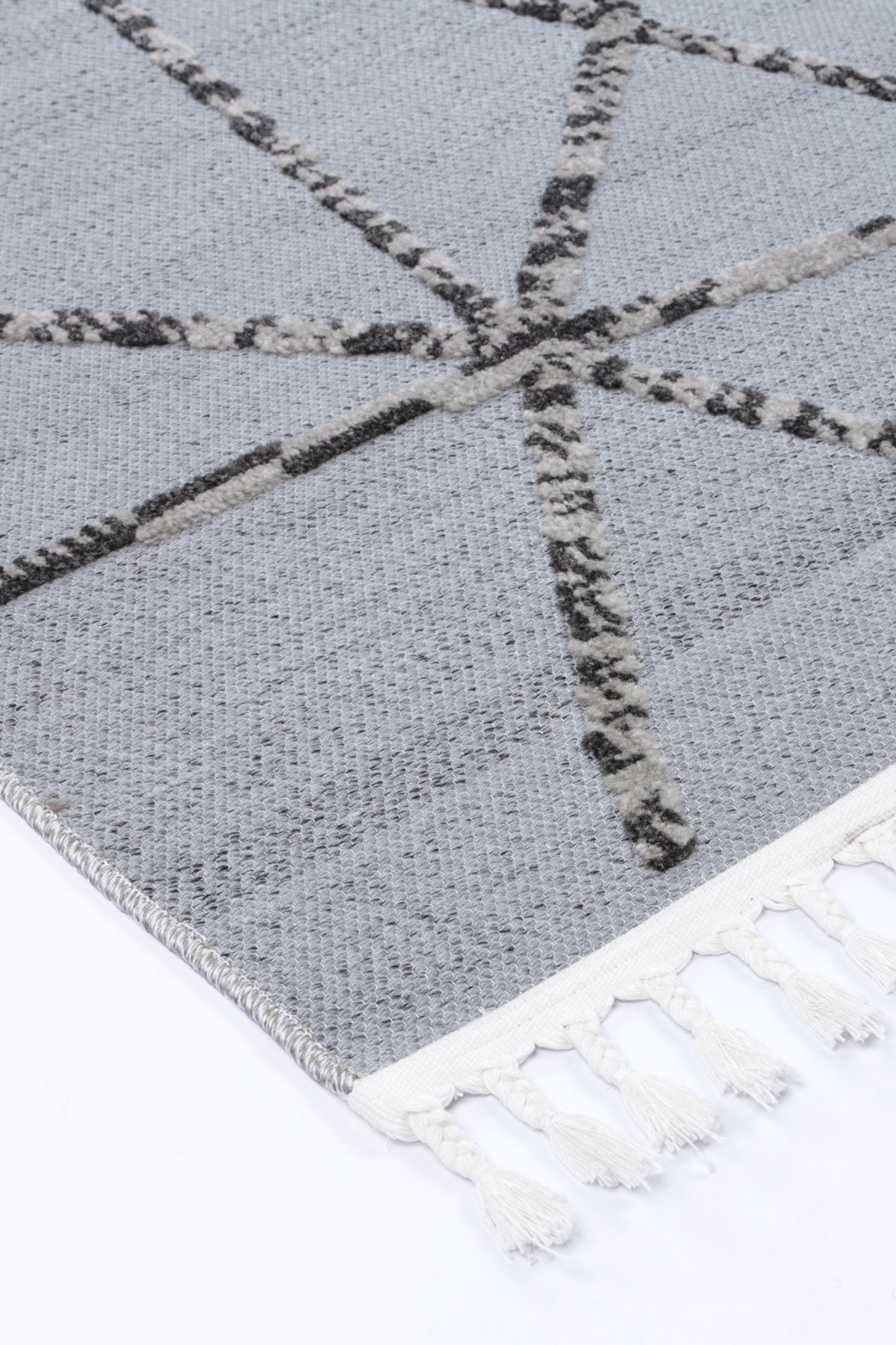 Ares Sparta Geometric Grey and Ash Rug – view 5