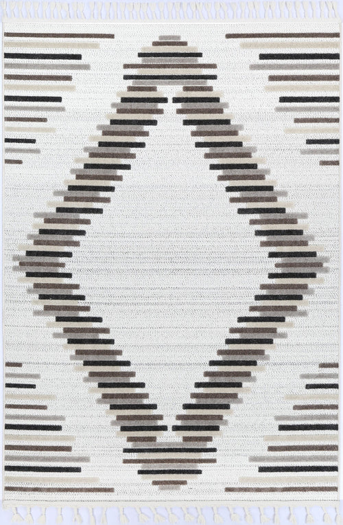 Ares Attica Diamond Stone and Grey Rug – view 2