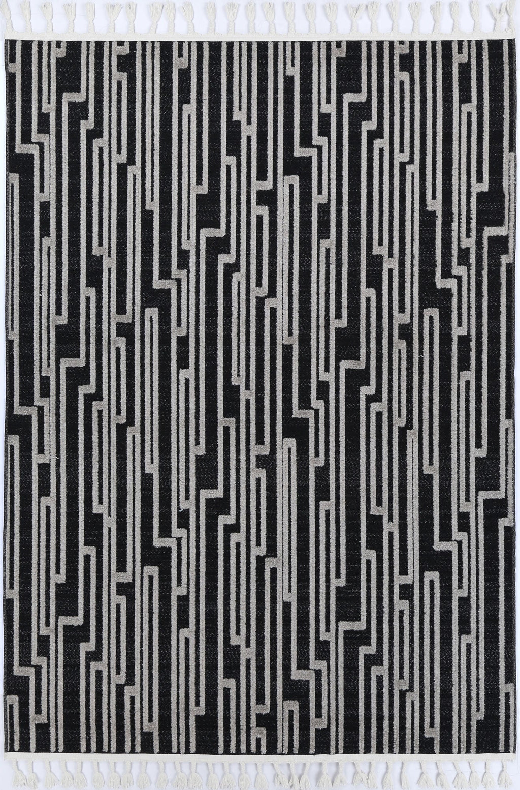 Ares Arcadia Geometric Black and White Rug – view 2