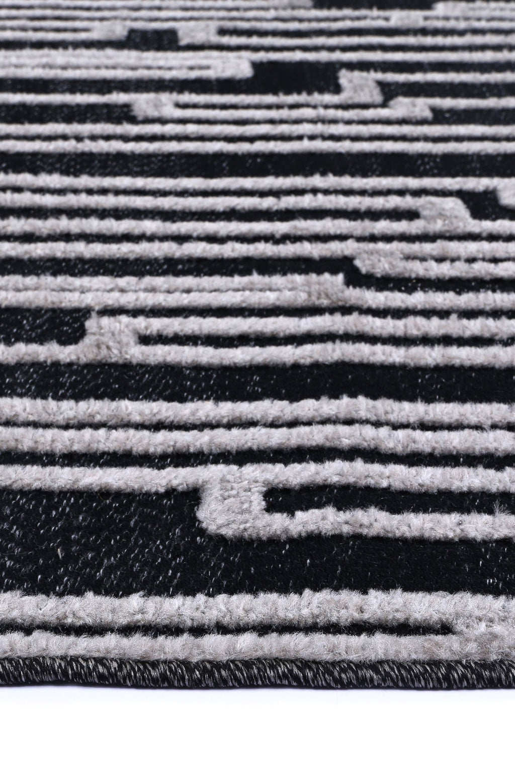 Ares Arcadia Geometric Black and White Rug – view 3