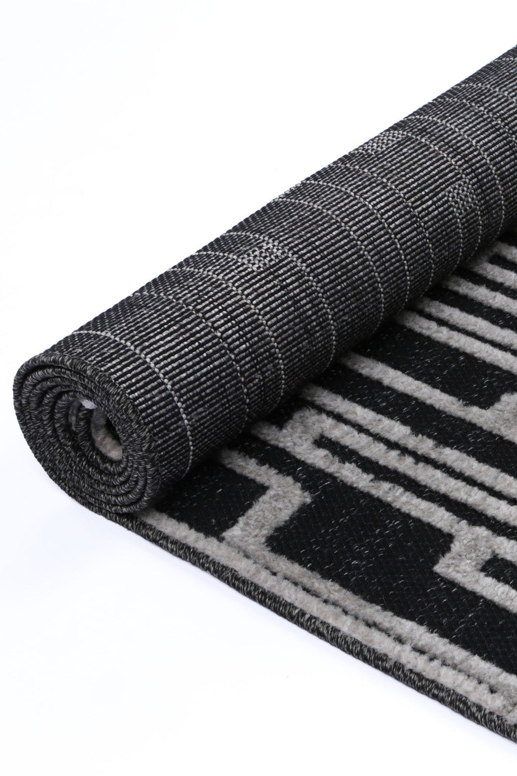 Ares Arcadia Geometric Black and White Rug – view 4