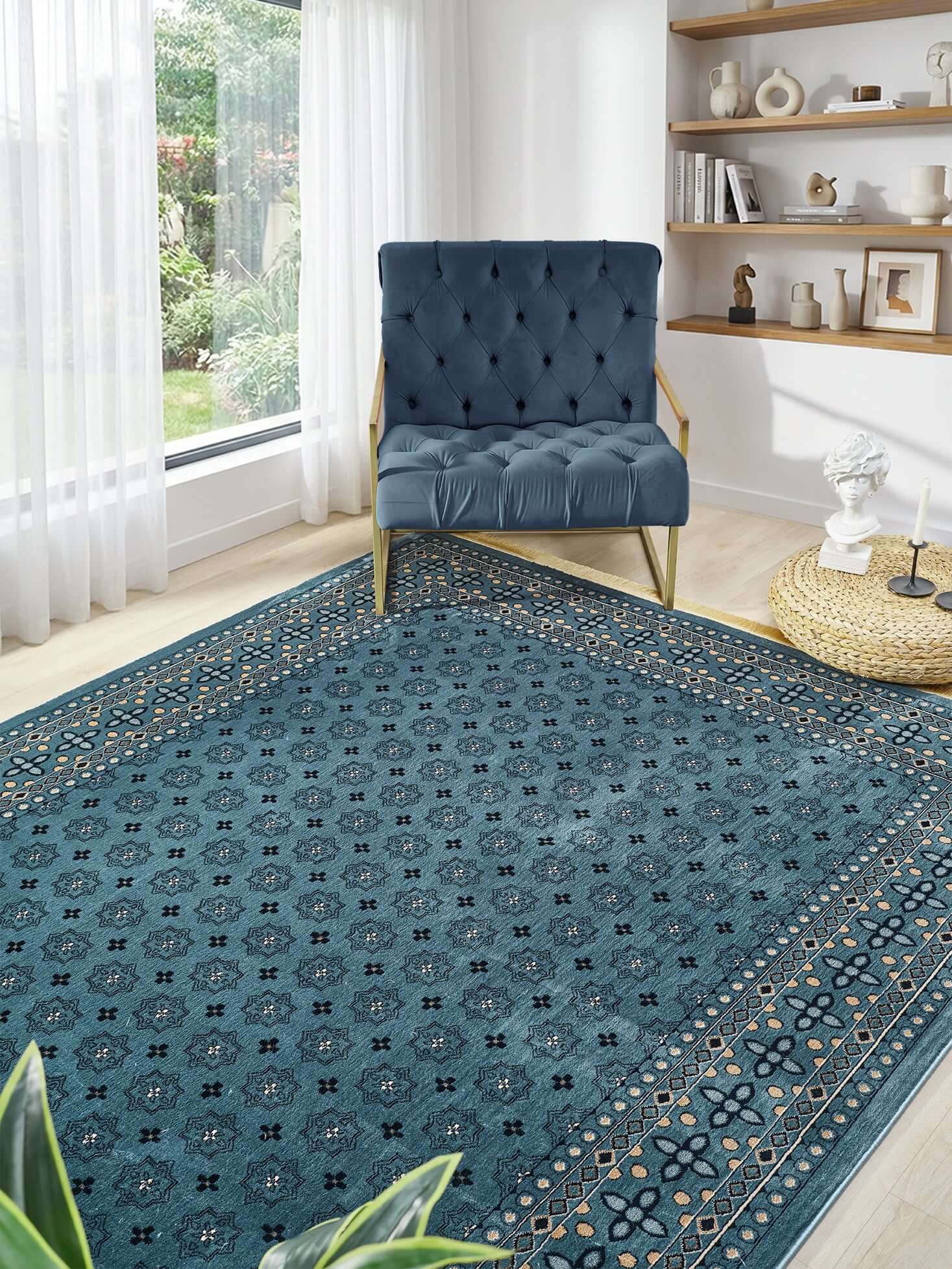 Asaryun Rugs H3990A Turkish Blue Rug - Elegant Design