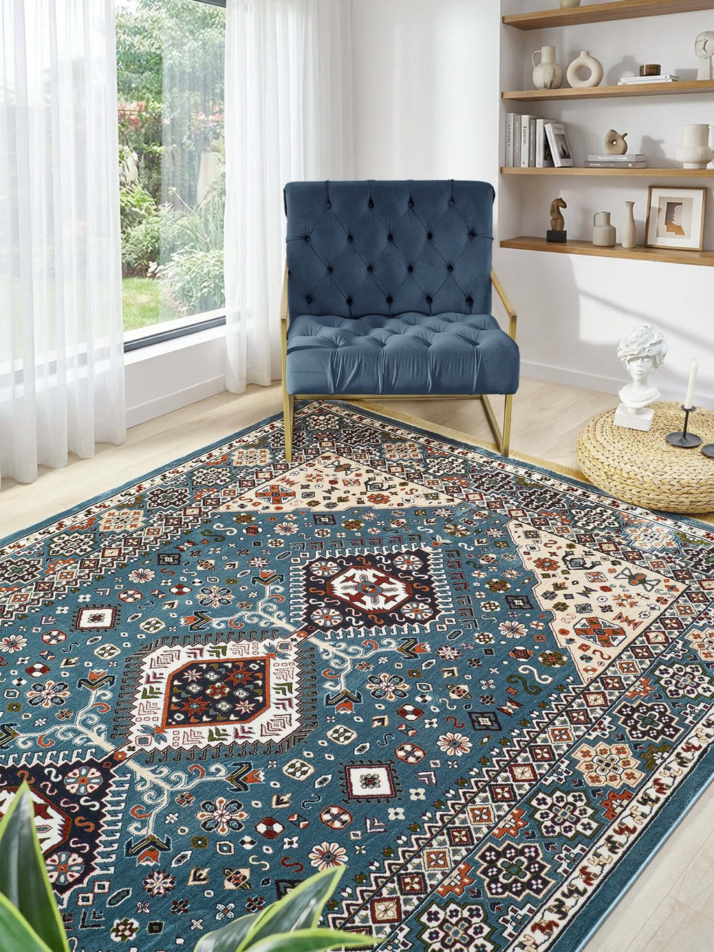 Asaryun Rugs H4320A Turkish Rug in Elegant Blue - Shop Now!