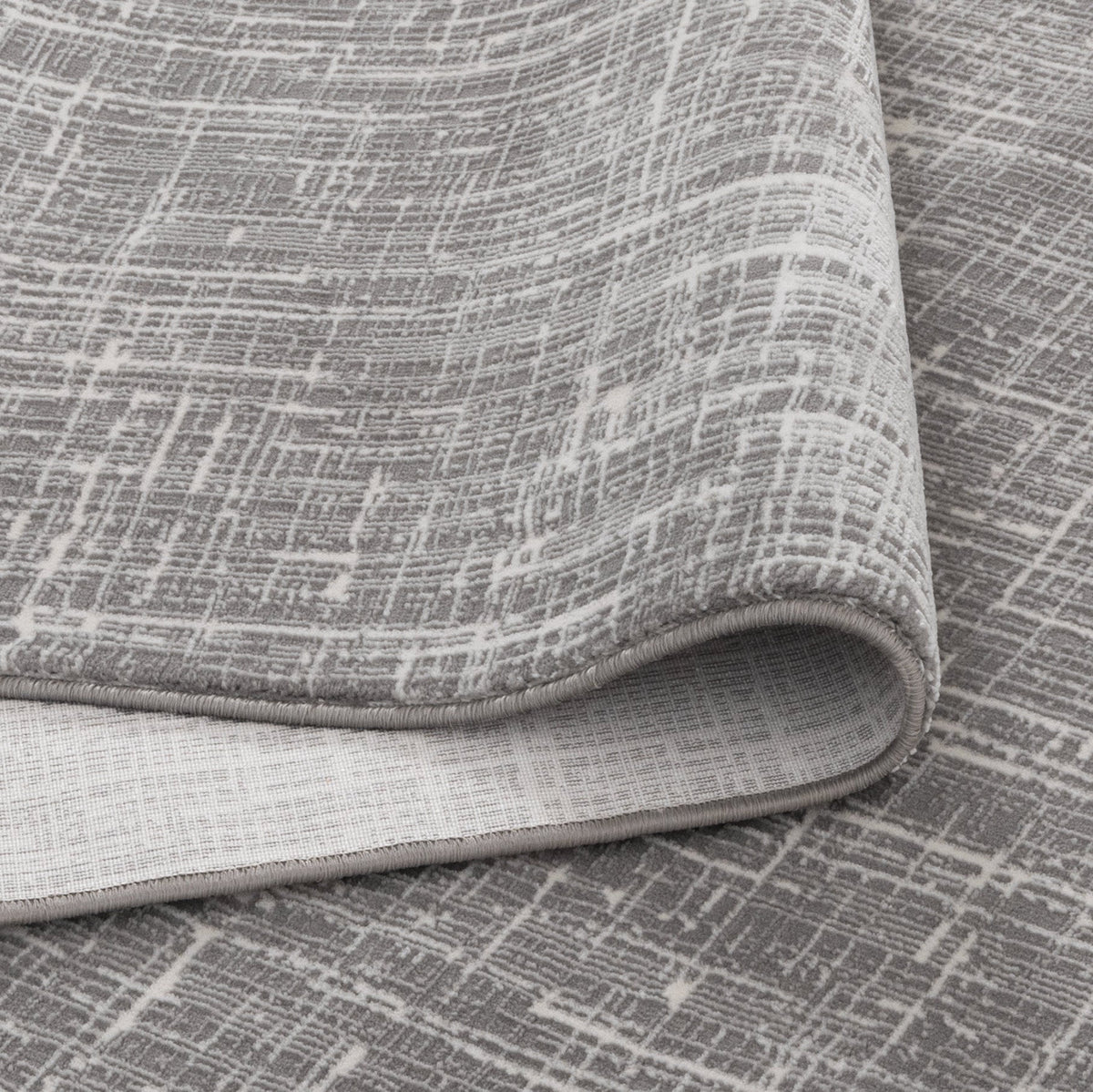 Atina Distressed Geo Lines Grey Rug - AT02 – view 4