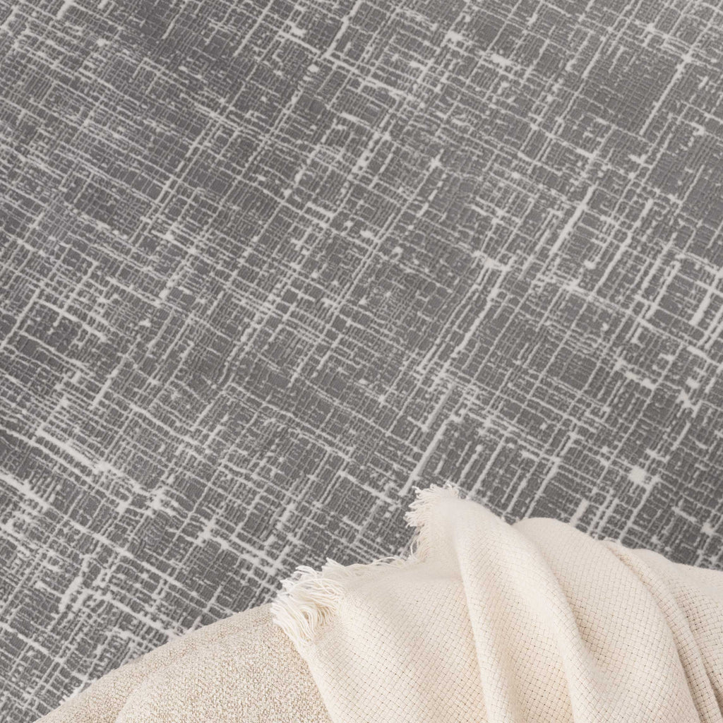 Atina Distressed Geo Lines Grey Rug - AT02 – view 5