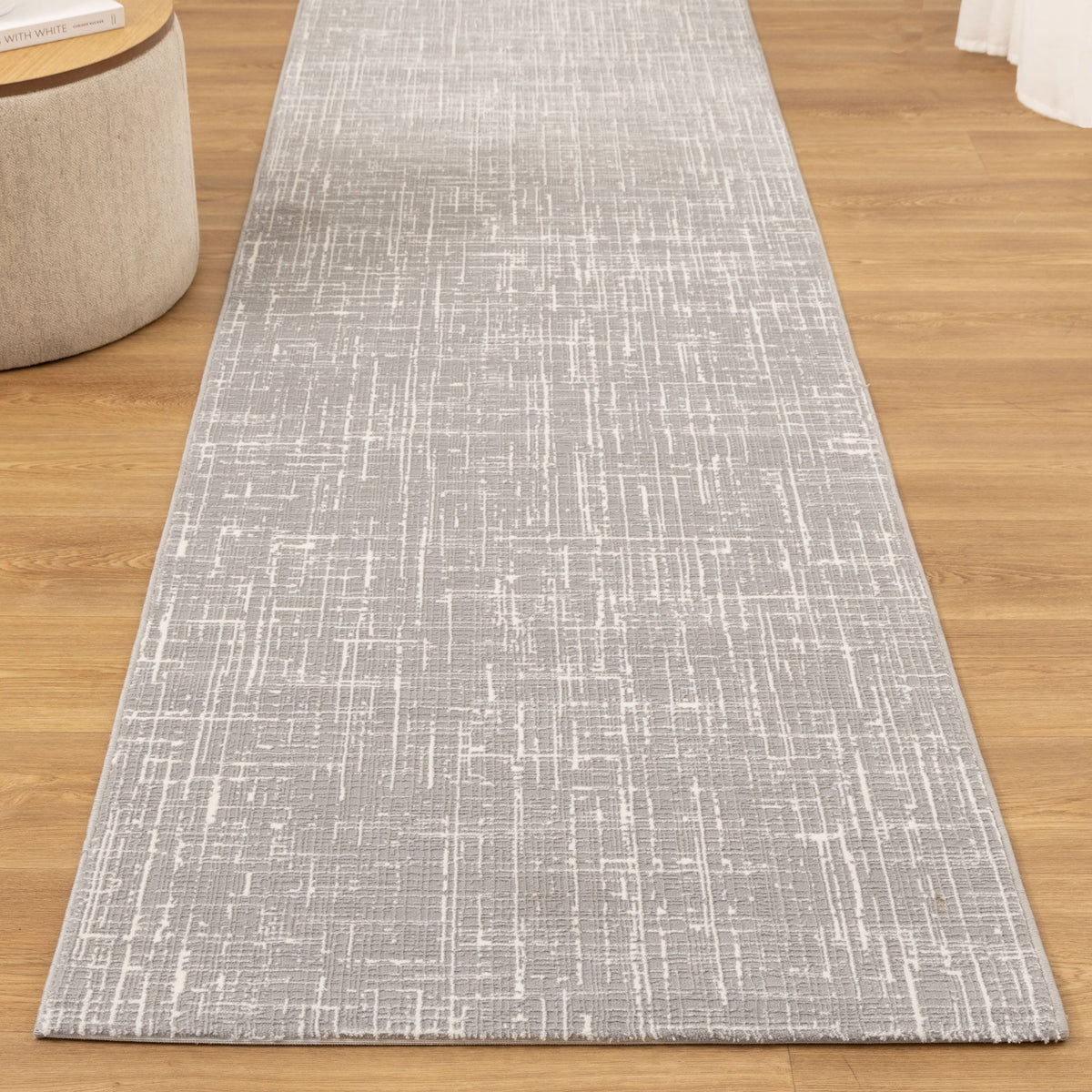Atina Distressed Geo Lines Grey Rug - AT02 – view 9
