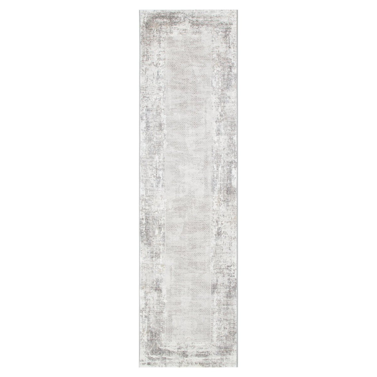 Atina Distressed Border Beige Grey Rug - AT04 – view 6