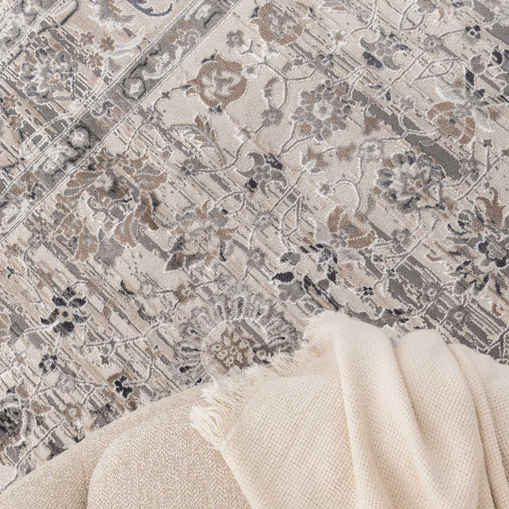 Atina Distressed Transitional Beige Grey Rug - AT05 – view 5