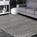 Austin Grey Shaggy Rug styled with furniture