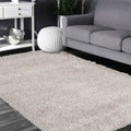 Austin Beige Cream Shaggy Rug styled with furniture