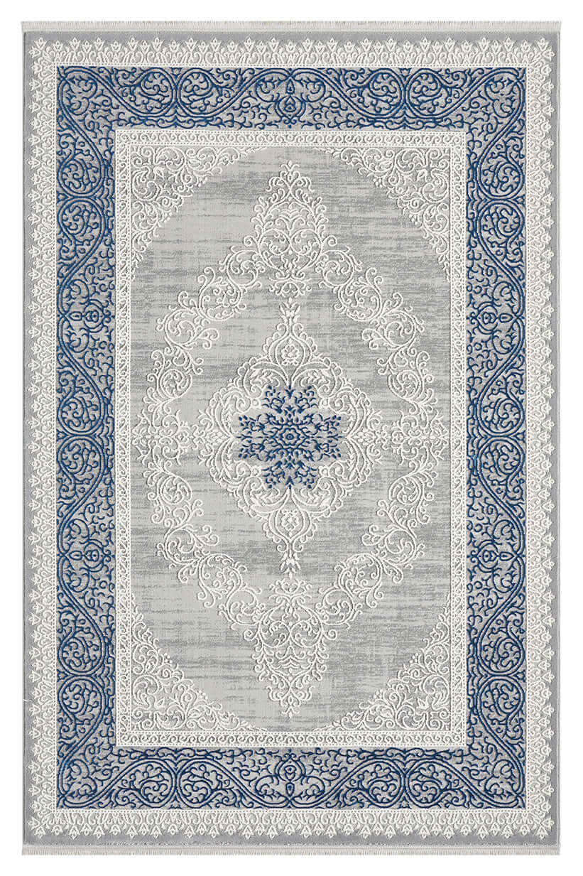 Kervan Rug A7114 Grey Blue Turkish Rug, Kervan Rug - A7114 Grey Gold Turkish Rug for Busy Homes