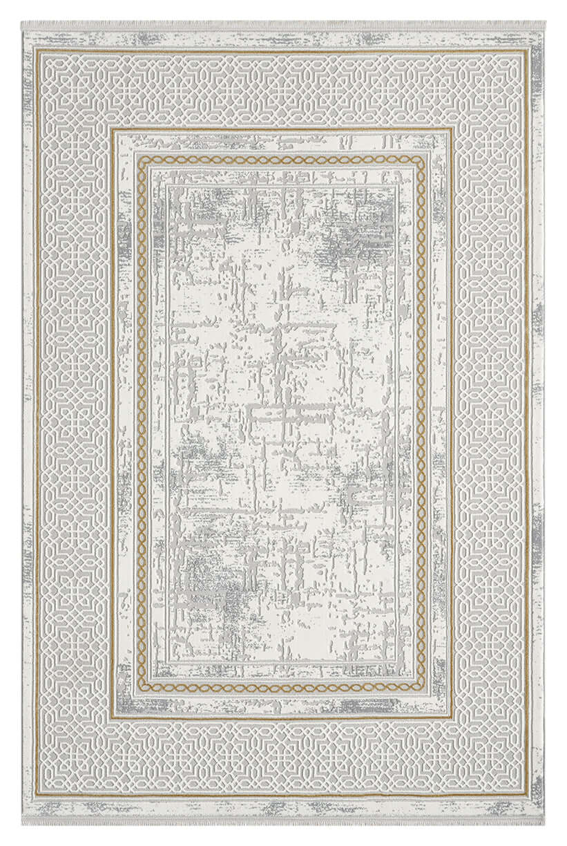 Kervan Rug AK076 Grey Gold Turkish Rug, Kervan Rug - A7114 Grey Gold Turkish Rug for Busy Homes