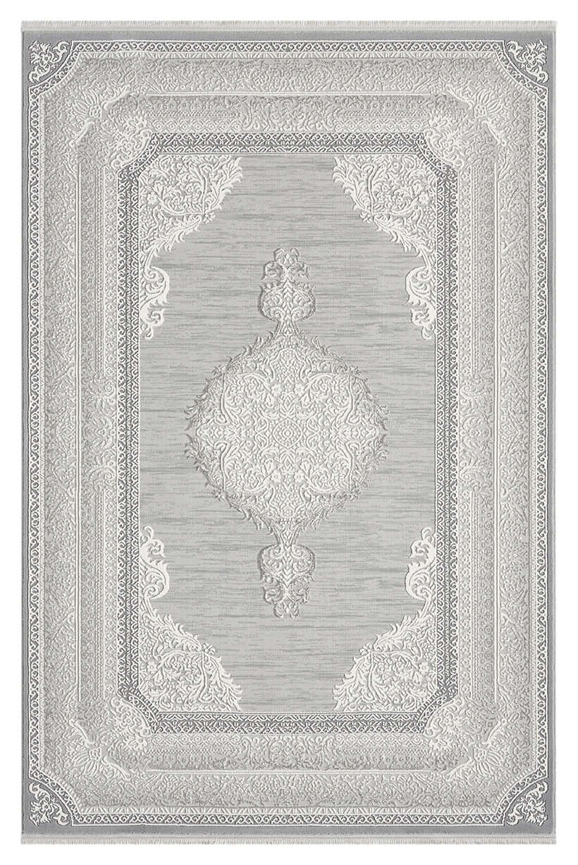 Kervan Rug AK187 Grey Grey Turkish Rug, Kervan Rug - A7114 Grey Gold Turkish Rug for Busy Homes