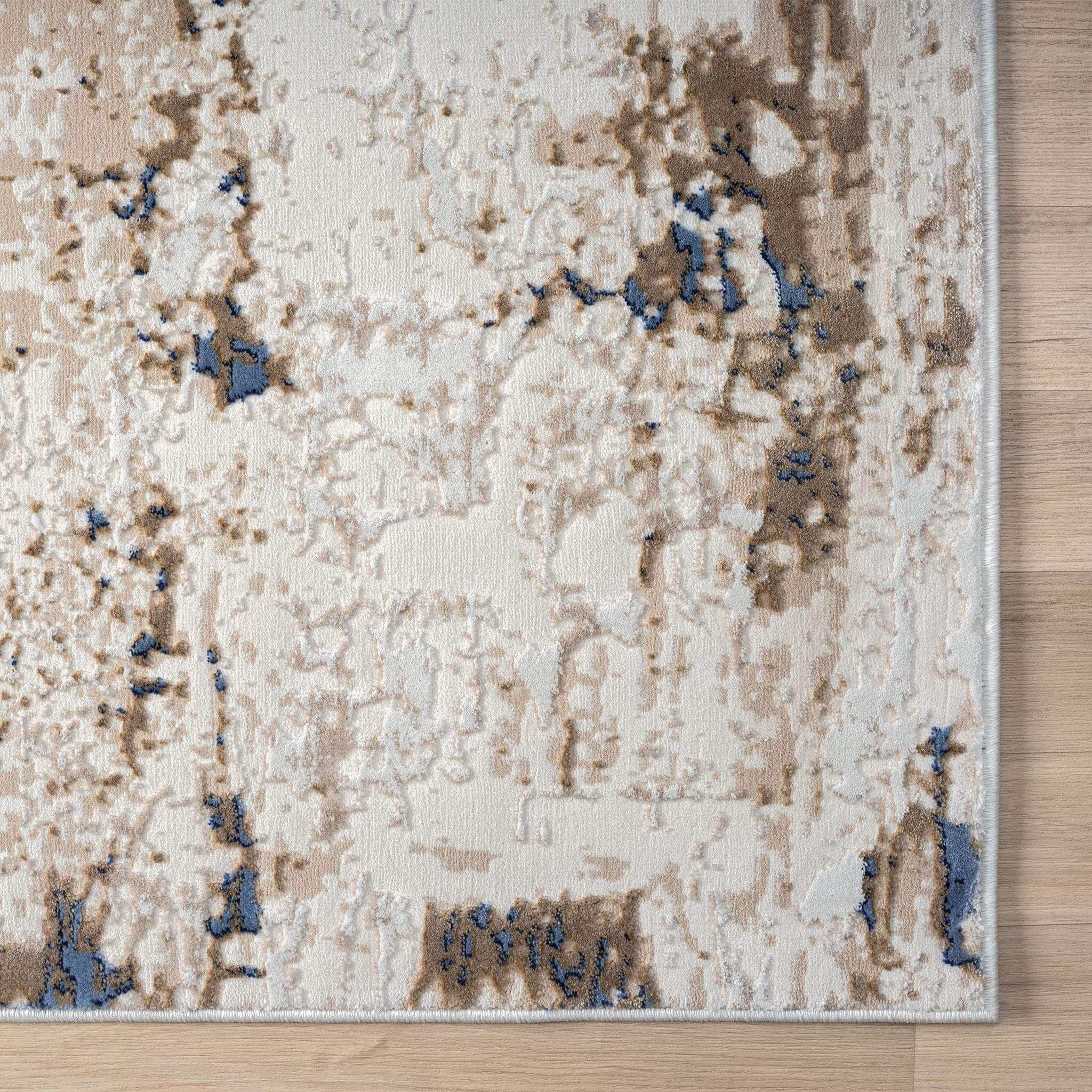 Abstract Modern Turkish Rugs Fable 475 Arctic design featuring muted tones and soft texture.