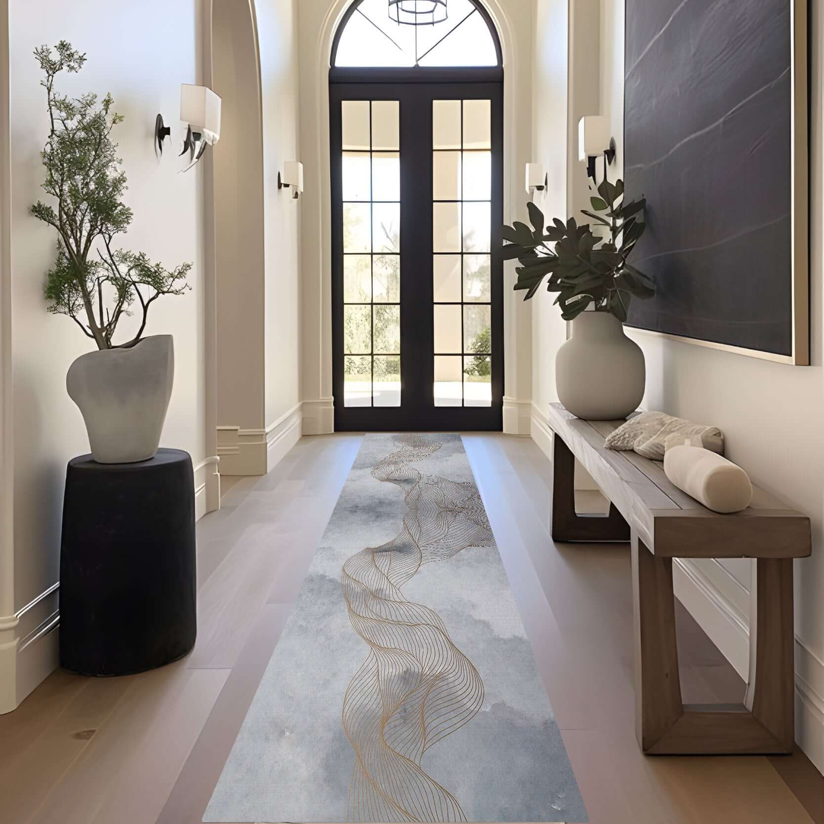Abstract Wave Line Rug