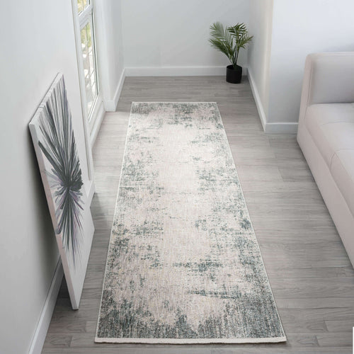 Adelia 646 Steel Runner with shed-resistant, anti-static pile and short fringes. Power-loomed in Türkiye for durable, easy-care hallway style
