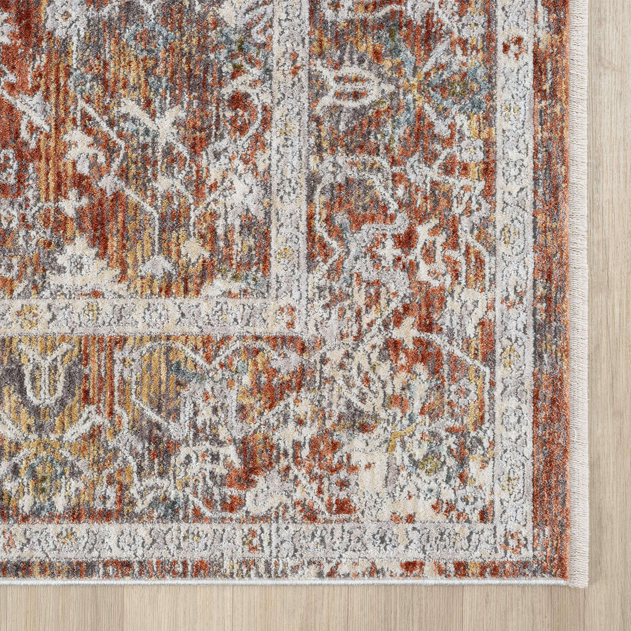 Adelia 648 Terra offers a soft, shed-resistant pile with short fringes and anti-static ease. Power-loomed in Türkiye for durable, elegant everyday living.