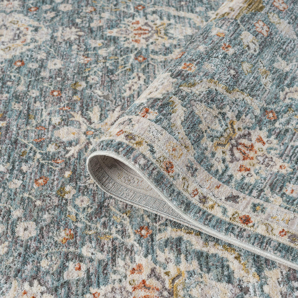 Adelia 649 Denim Runner combines style and durability for busy hallways. Experience refined texture and a tailored finish with this shed-resistant rug.