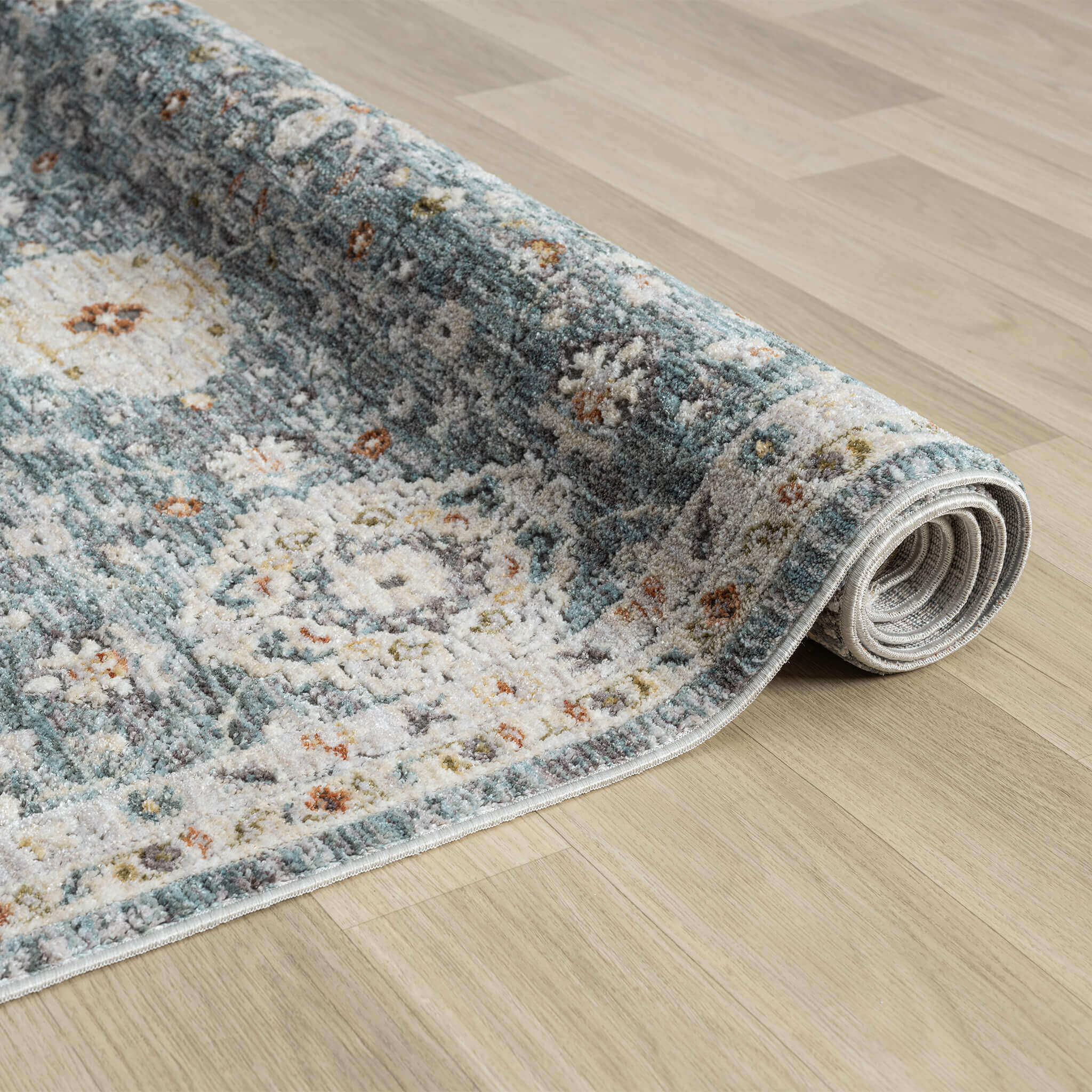 Adelia 649 Denim Runner combines style and durability for busy hallways. Experience refined texture and a tailored finish with this shed-resistant rug.