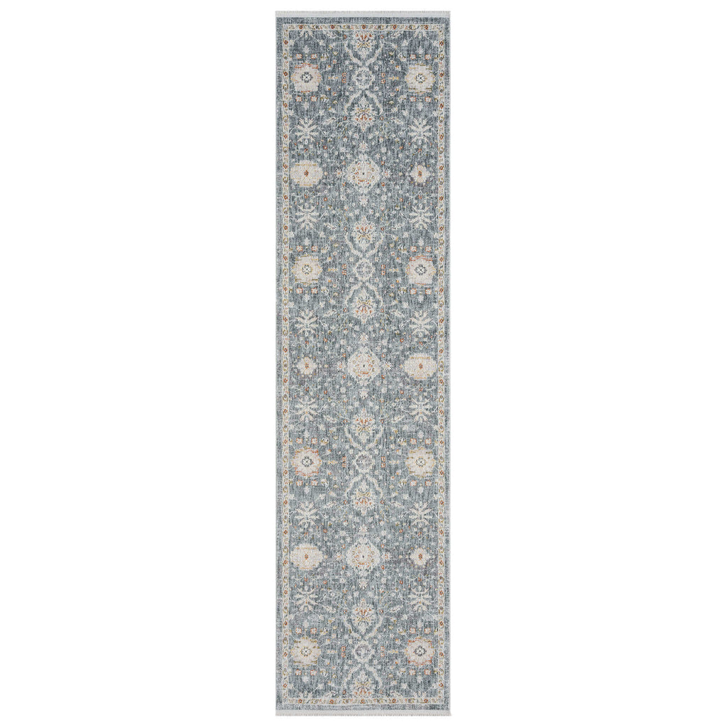 Adelia 649 Denim Runner combines style and durability for busy hallways. Experience refined texture and a tailored finish with this shed-resistant rug.