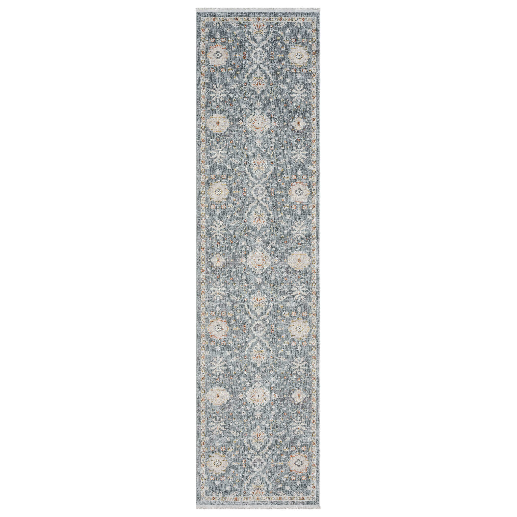 Adelia 649 Denim Runner combines style and durability for busy hallways. Experience refined texture and a tailored finish with this shed-resistant rug.