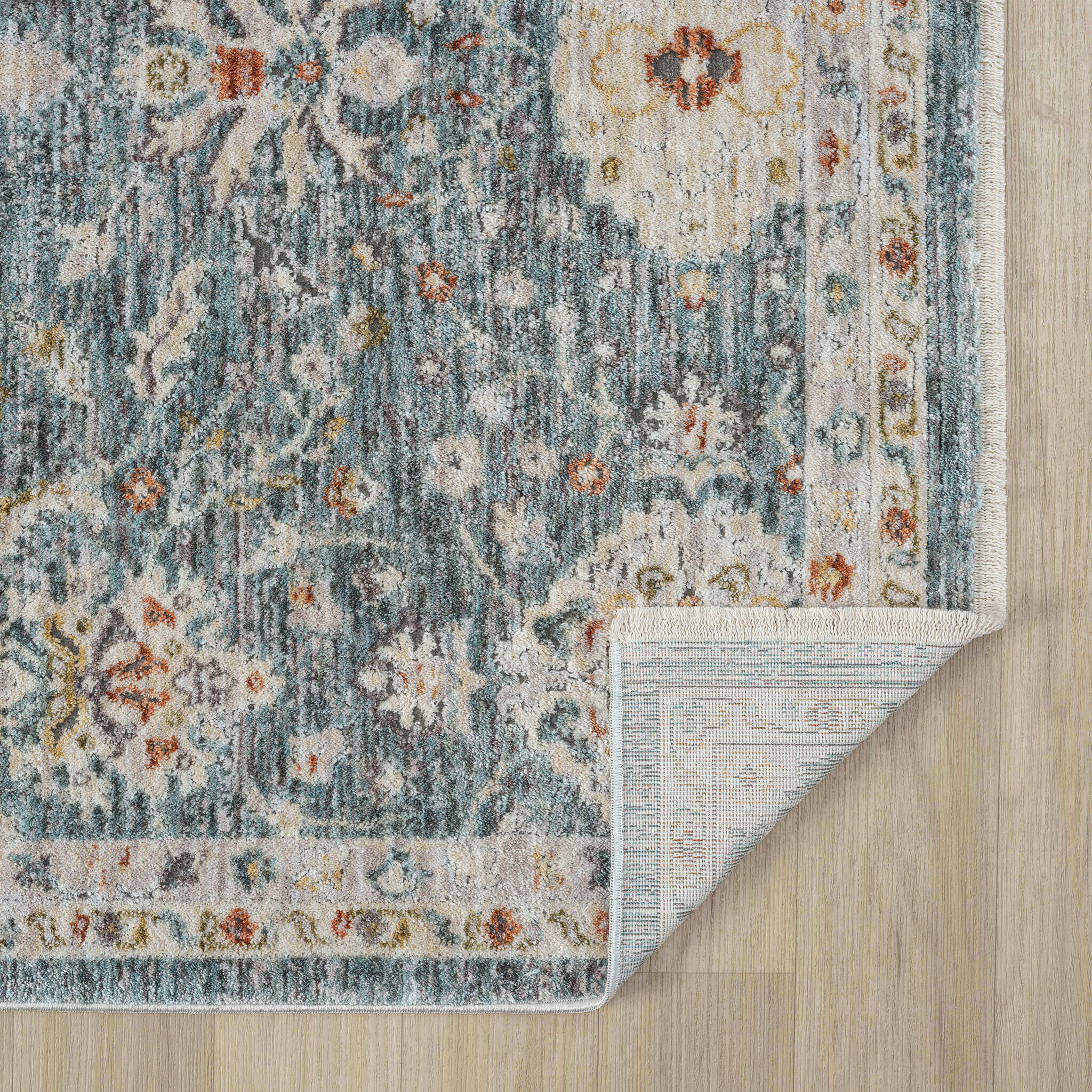 Adelia 649 Denim Runner combines style and durability for busy hallways. Experience refined texture and a tailored finish with this shed-resistant rug.