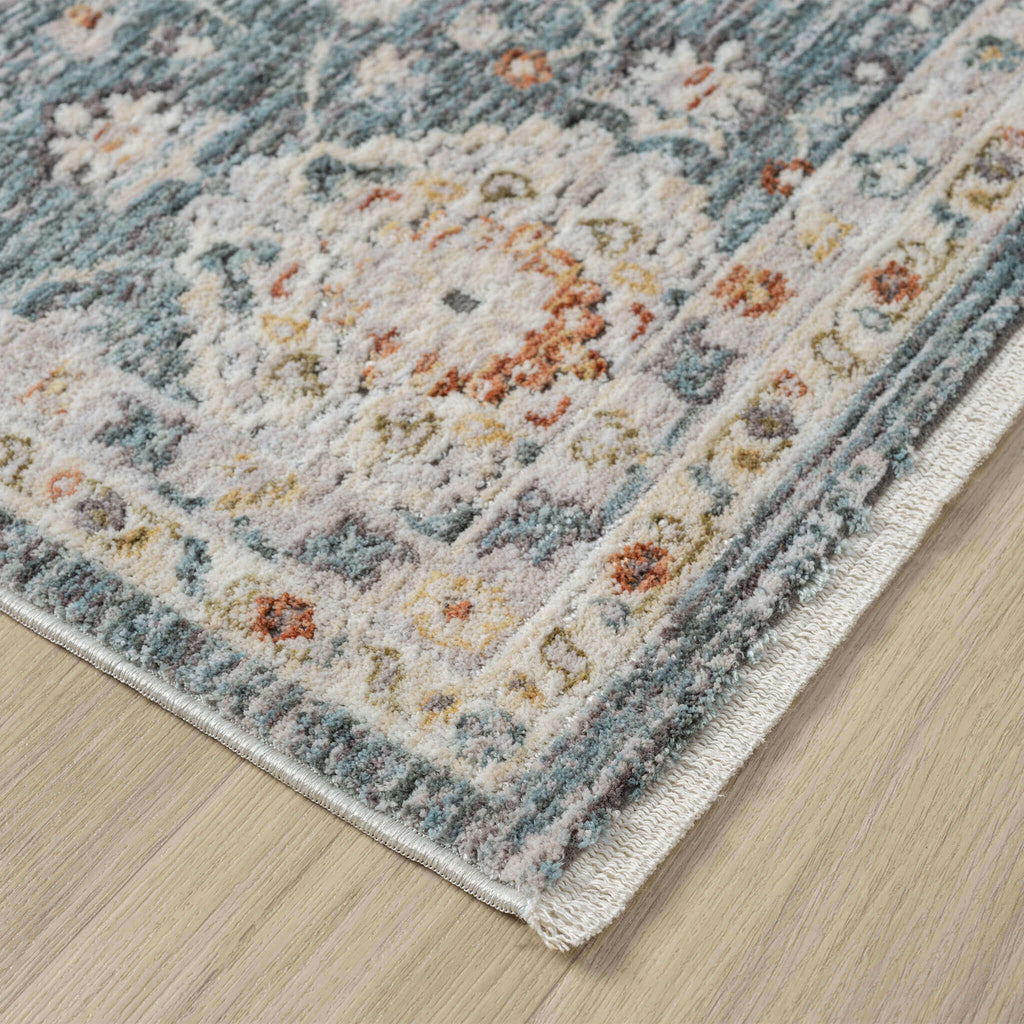 Adelia 649 Denim offers a soft, shed-resistant pile with short fringes and anti-static ease. Power-loomed in Türkiye for durable, elegant everyday living.