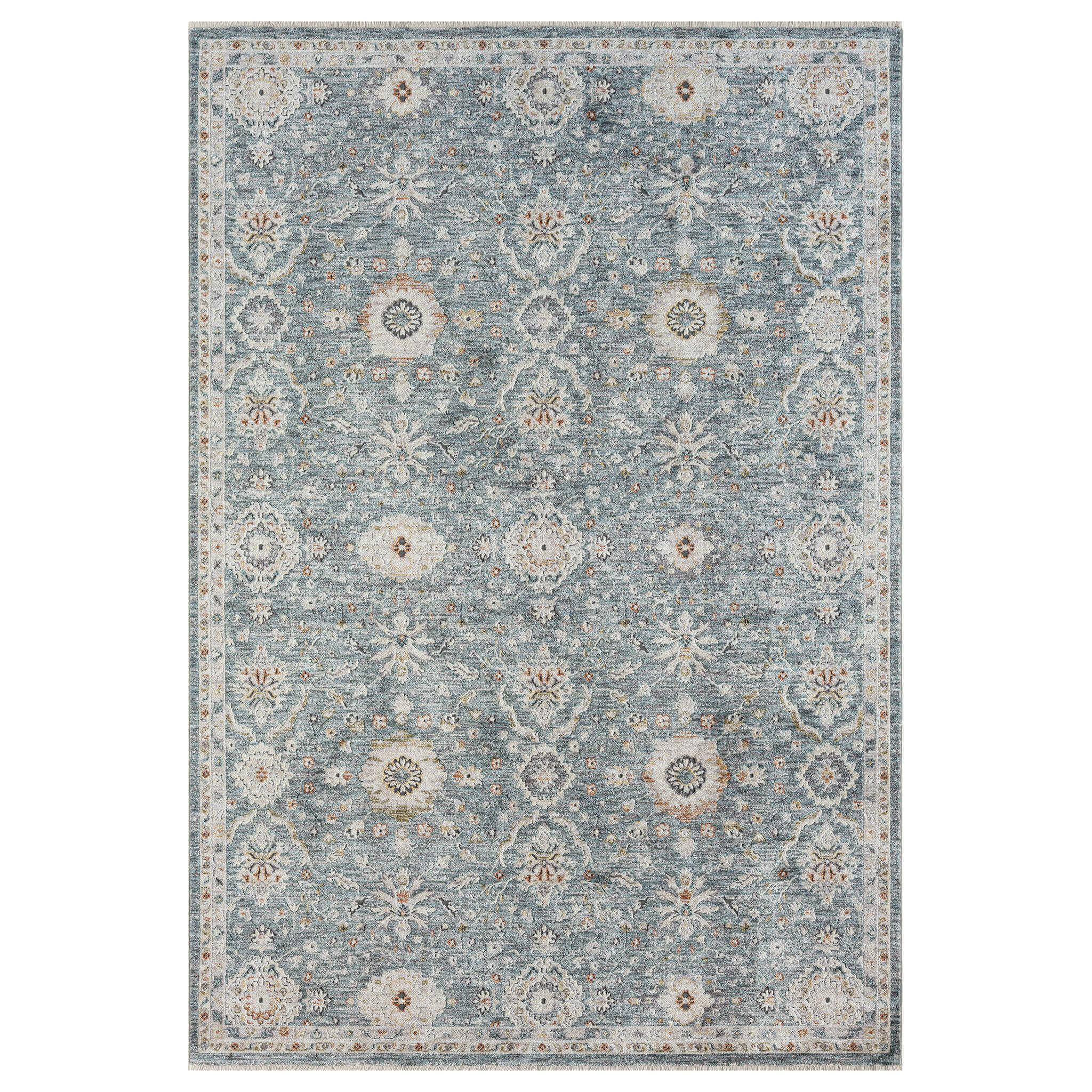 Adelia 649 Denim offers a soft, shed-resistant pile with short fringes and anti-static ease. Power-loomed in Türkiye for durable, elegant everyday living.