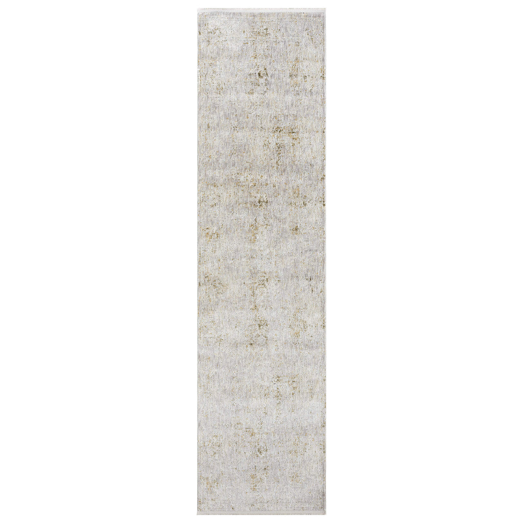 Adelia 645 Pearl Runner in a calm cream tone with shed-resistant, anti-static pile and short fringes. Power-loomed for durable, easy-care hallway style.
