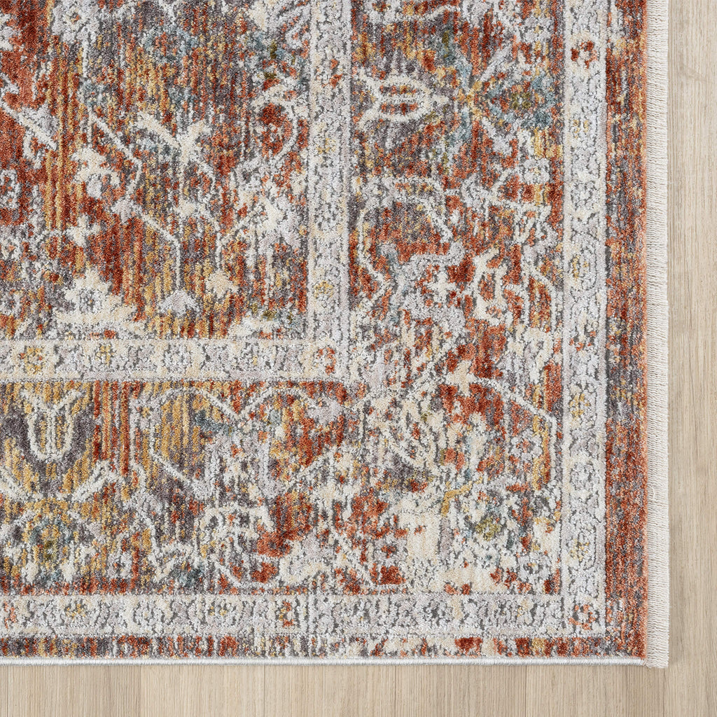 Adelia 648 Terra Runner with shed-resistant, anti-static pile and short fringes. Power-loomed in Türkiye for durable, easy-care hallway style.