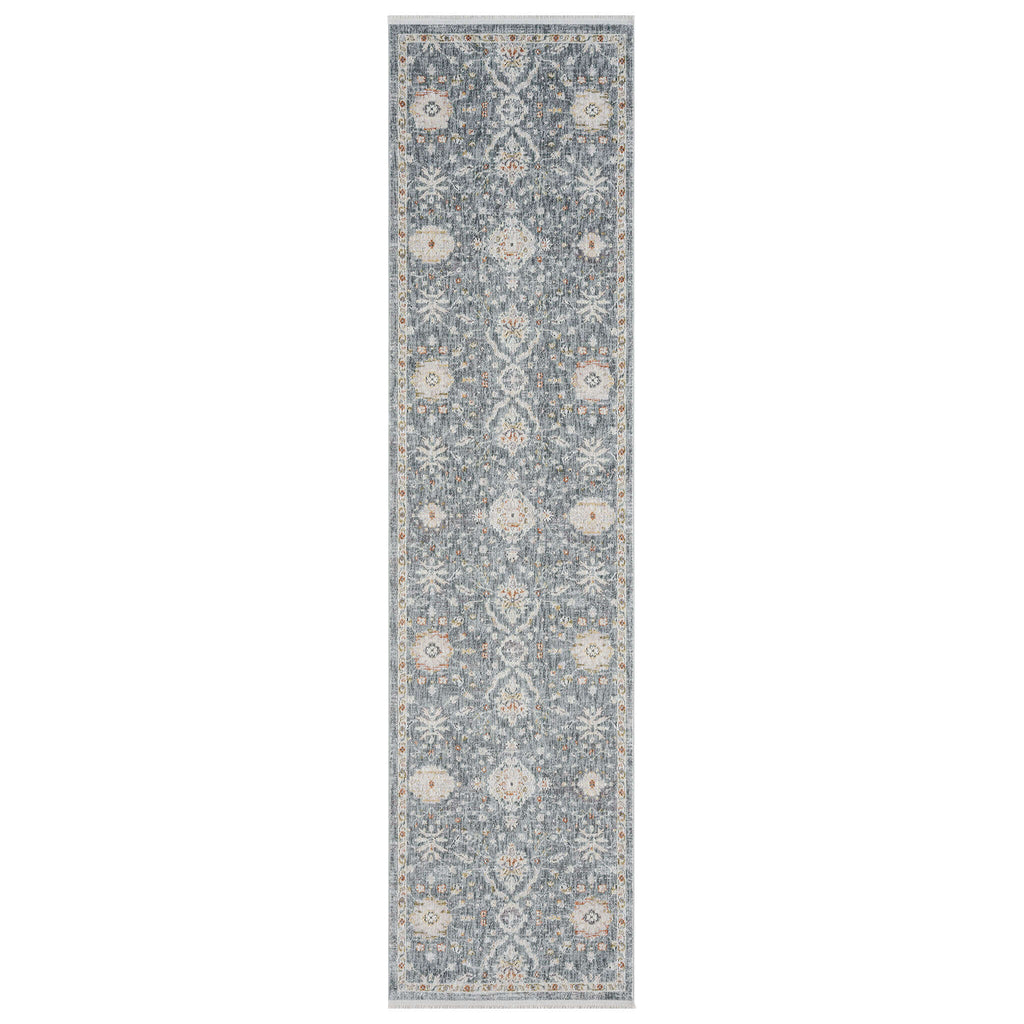 Adelia 649 Denim Runner combines style and durability for busy hallways. Experience refined texture and a tailored finish with this shed-resistant rug.