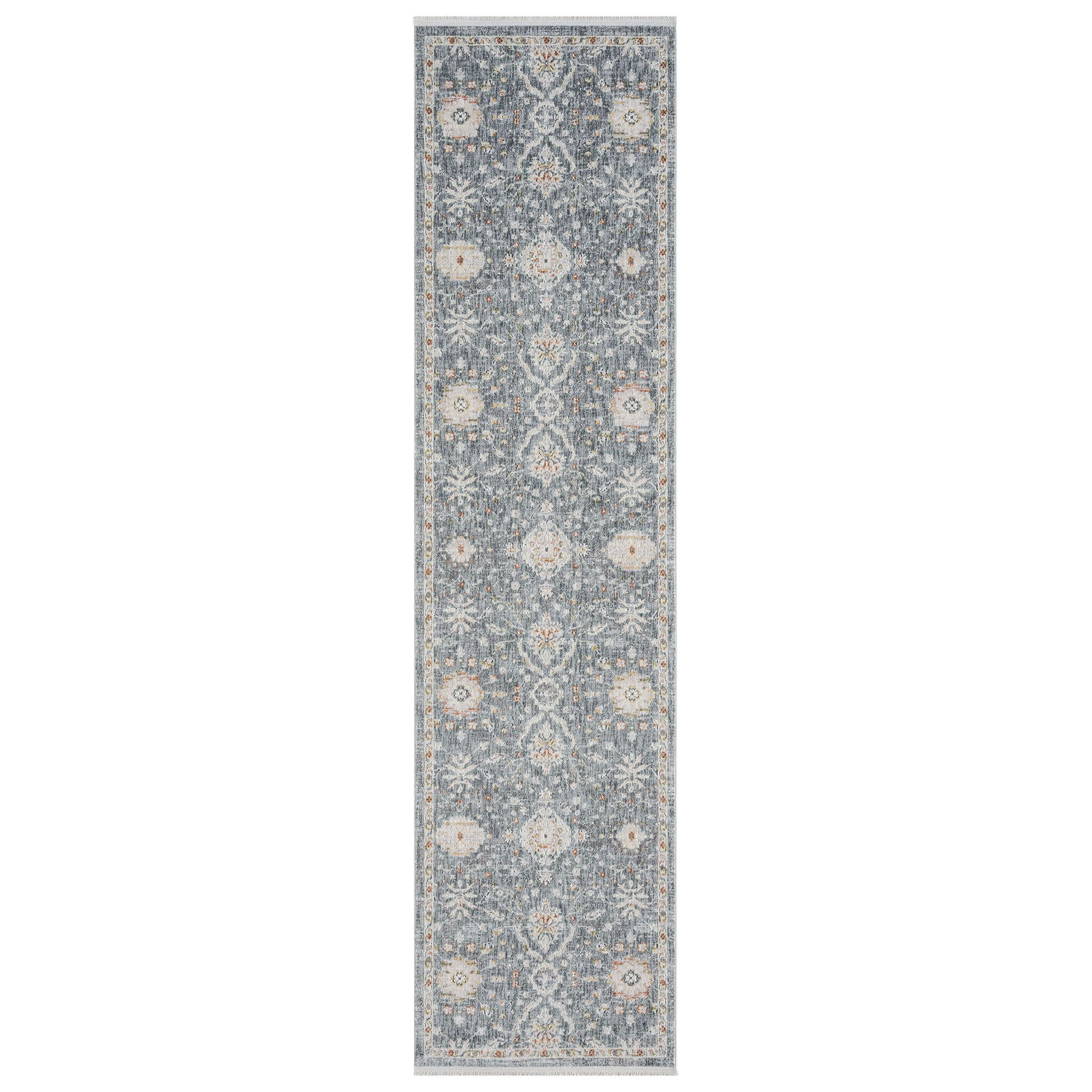 Adelia 649 Denim Runner combines style and durability for busy hallways. Experience refined texture and a tailored finish with this shed-resistant rug.
