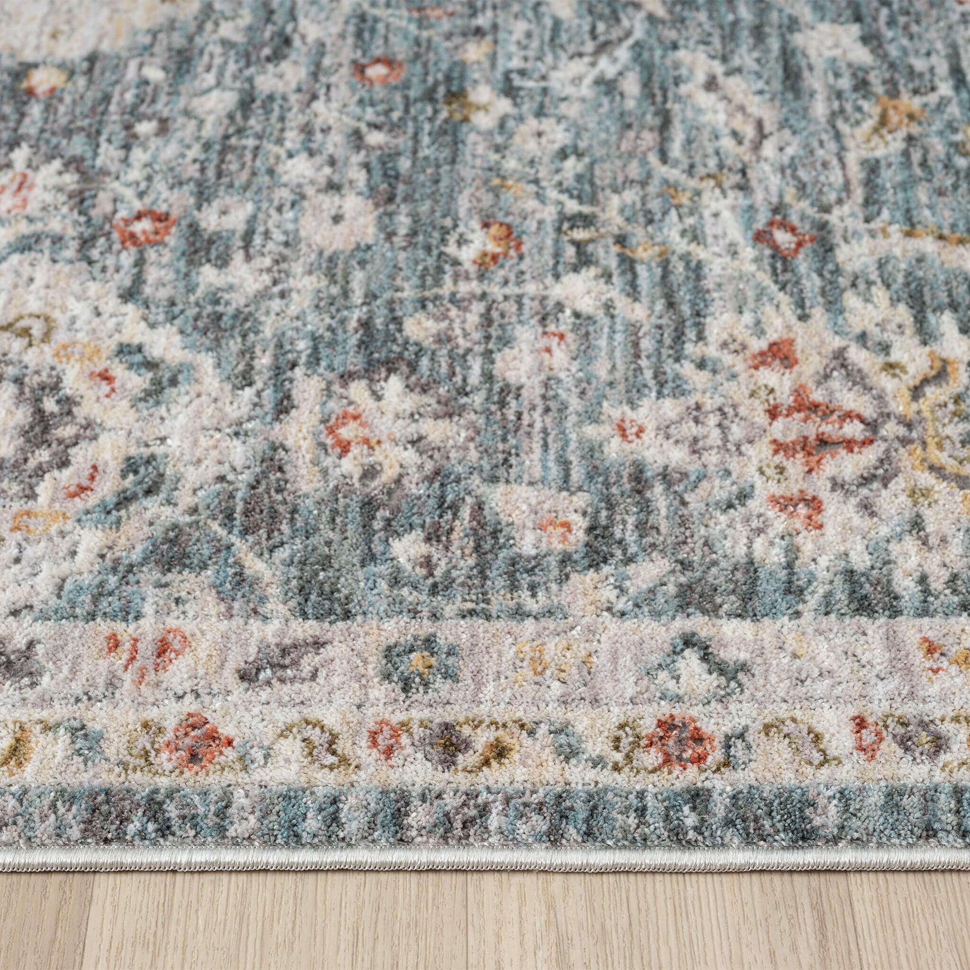 Adelia 649 Denim Runner combines style and durability for busy hallways. Experience refined texture and a tailored finish with this shed-resistant rug.
