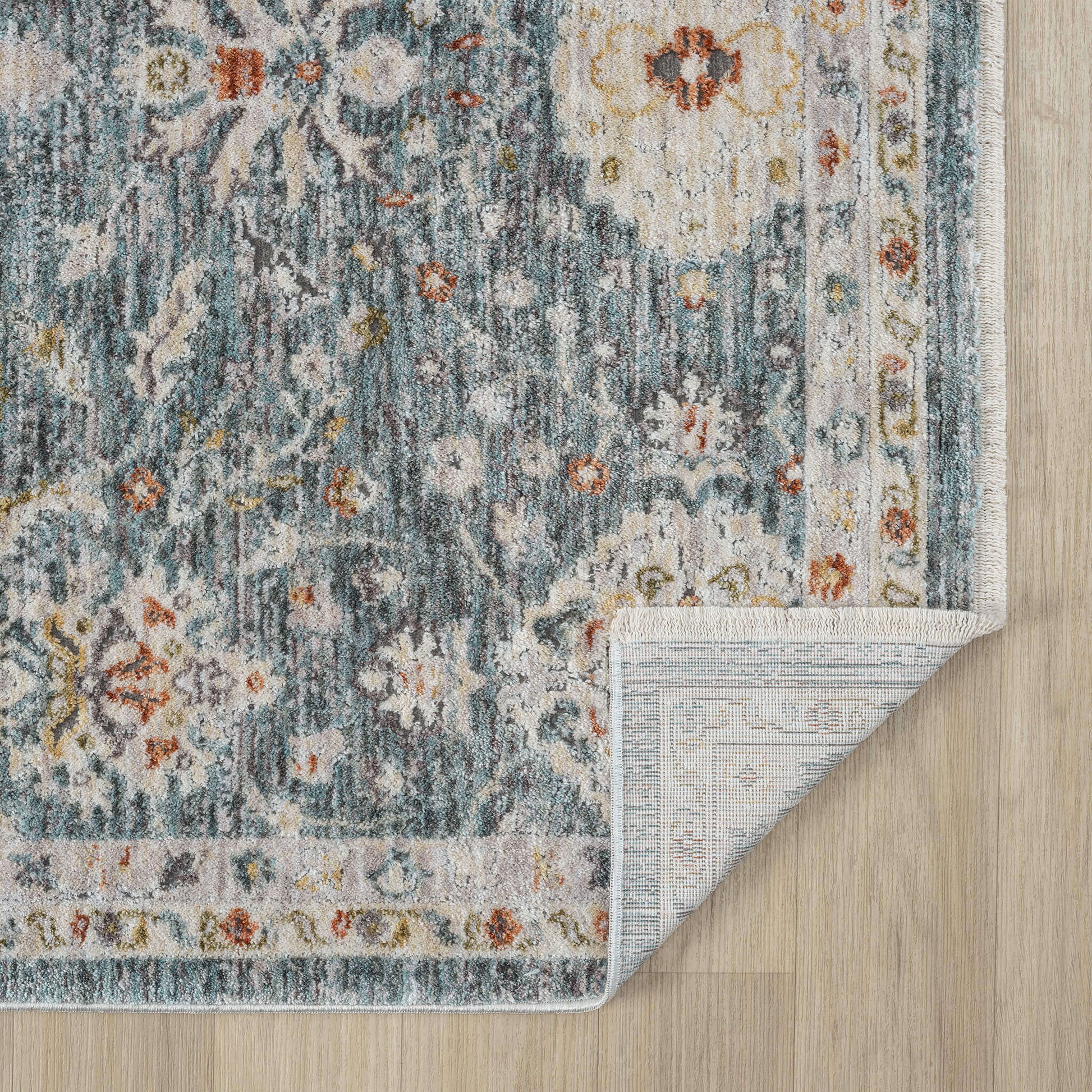 Adelia 649 Denim offers a soft, shed-resistant pile with short fringes and anti-static ease. Power-loomed in Türkiye for durable, elegant everyday living.