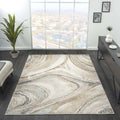 Amber 184 Sand styled in a furnished room